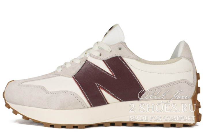 Кроссовки New Balance WS327SG STAUD GREY BURGUNDY  бежевые