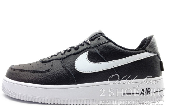 Кроссовки Nike Air Force 1 Low LV8 NBA Pack Black 823511-007 черные, кожаные