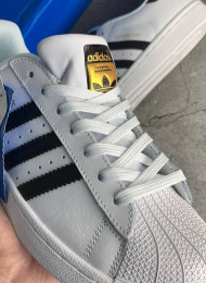Кроссовки Adidas SuperStar White Black живое фото 3