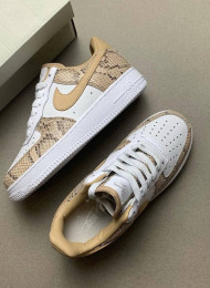 Кроссовки Nike Air Force 1 Low White Cocoa Snake живое фото 1